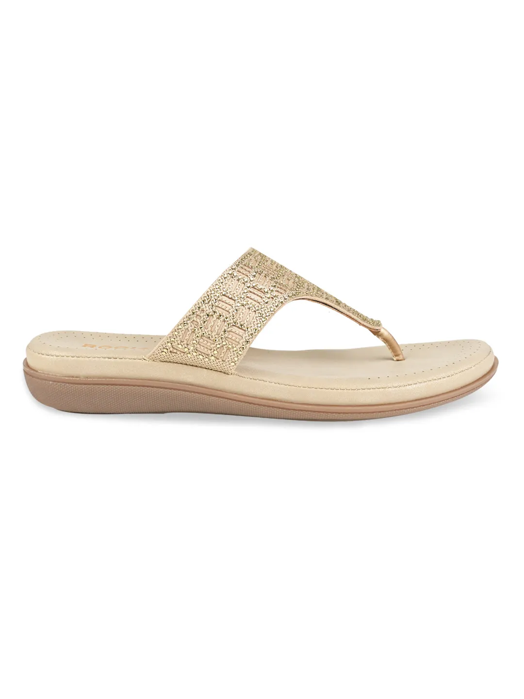 Rocia By Regal Gold Women Comfort Embellished Flats