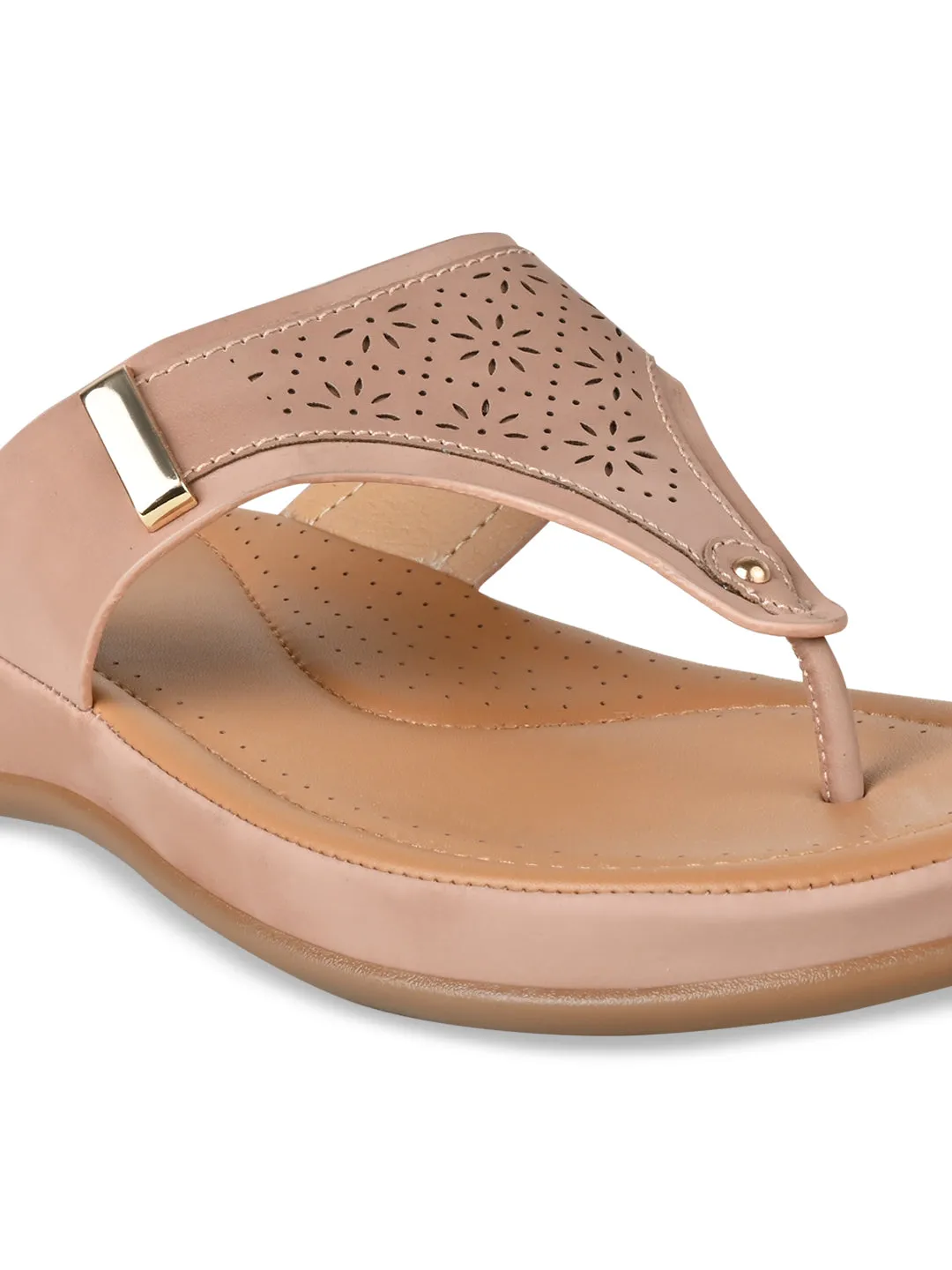 Rocia By Regal Pink Women Laser Cut Comfort Flats