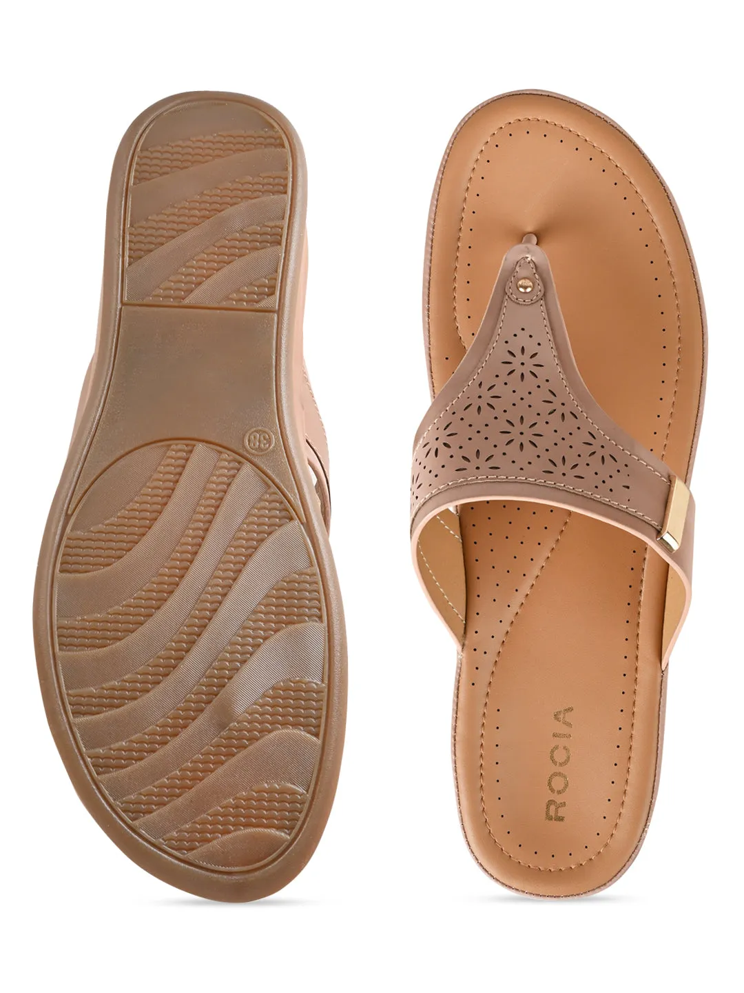 Rocia By Regal Pink Women Laser Cut Comfort Flats