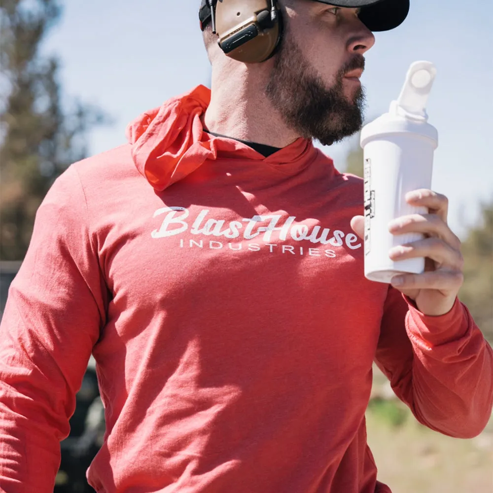 SCRIPT LIGHTWEIGHT HOODIE - HEATHER RED