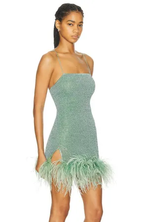 Strapless Feather Mini Dress | Glitter Knit | Flirty & Fabulous