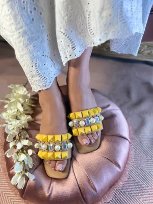 Studded Luxe Slider – Yellow Edition