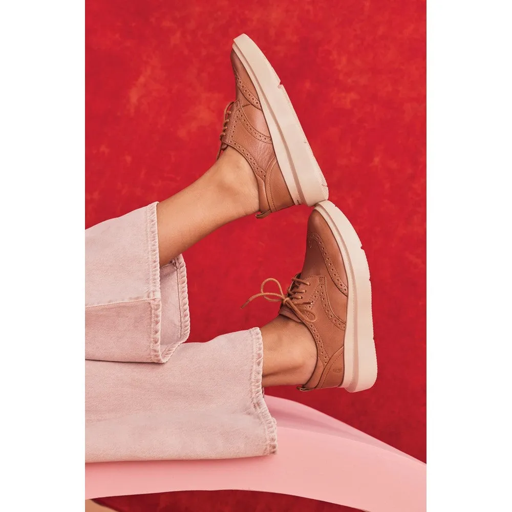 Tan Joy Wingtip Lace Ups