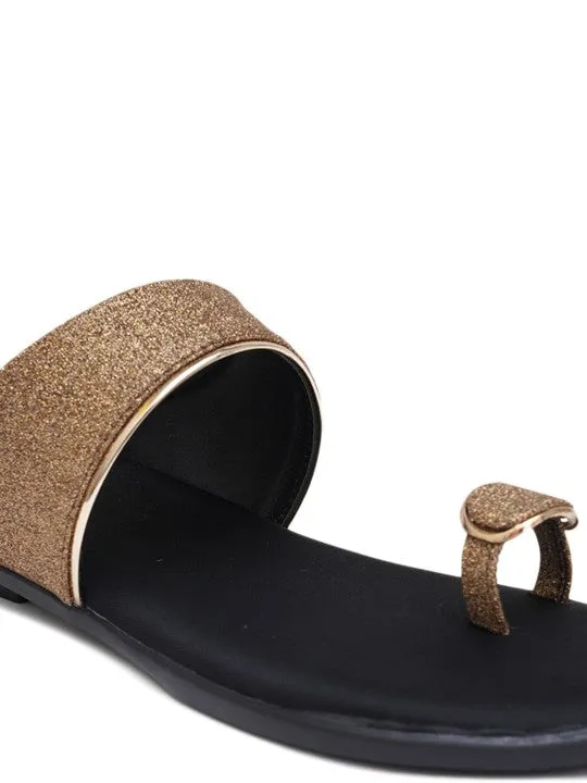 Textured Retro One Toe Flats