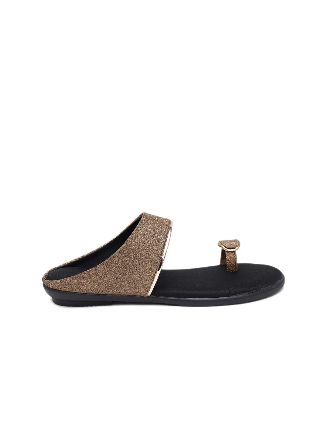 Textured Retro One Toe Flats