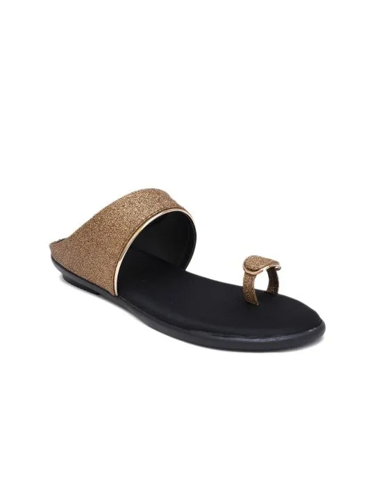 Textured Retro One Toe Flats