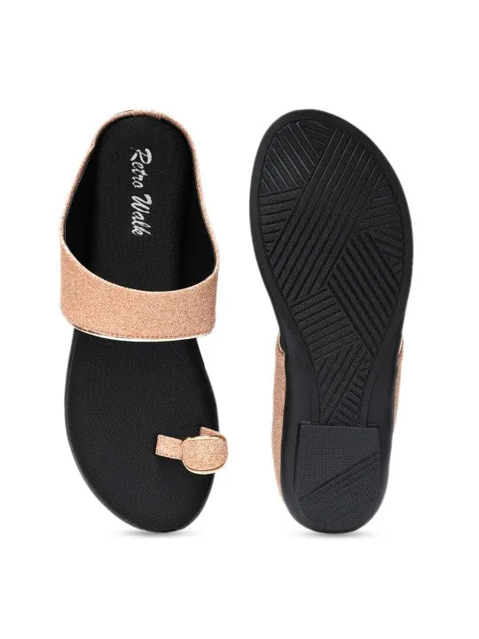 Textured Retro One Toe Flats