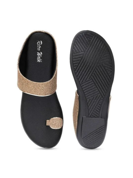 Textured Retro One Toe Flats