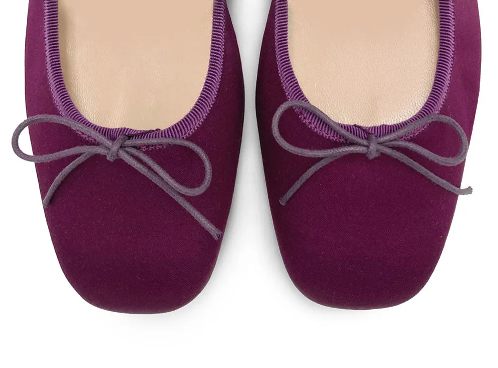 TT GO GREEN Collection - Fuchsia Satin Mary Jane Ballet Flats in ECO Fabric