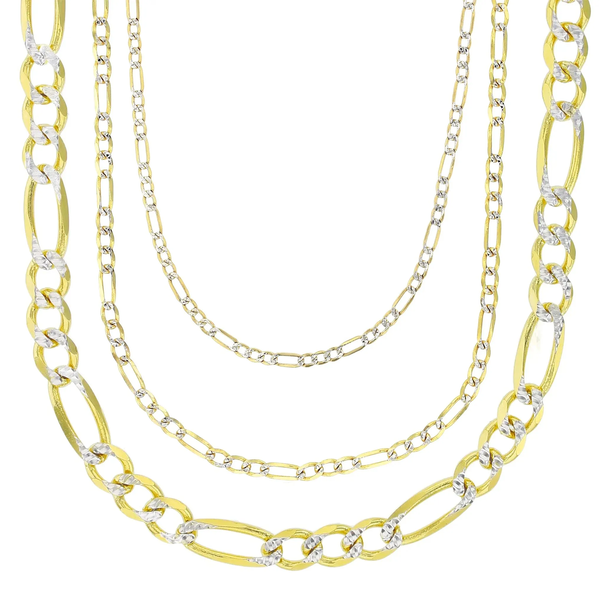 Two-Tone Lightweight Figaro Chain (14K)