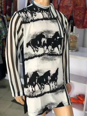Wayang Monochrome Chiffon  Shirt
