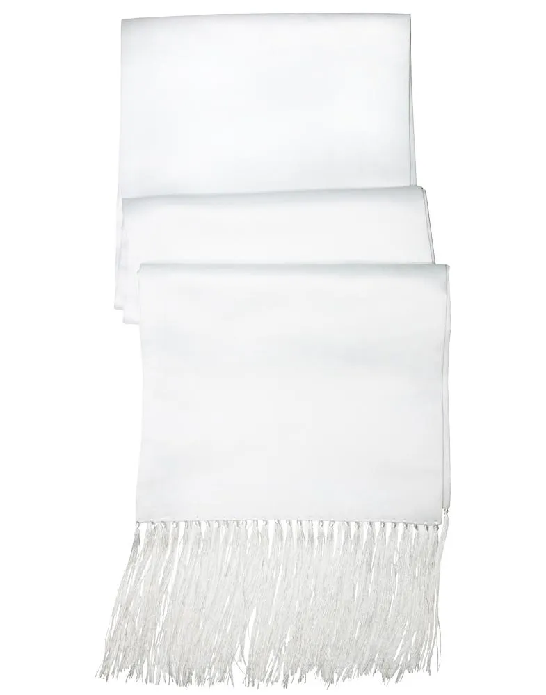 White Luxury Satin Tuxedo Scarf
