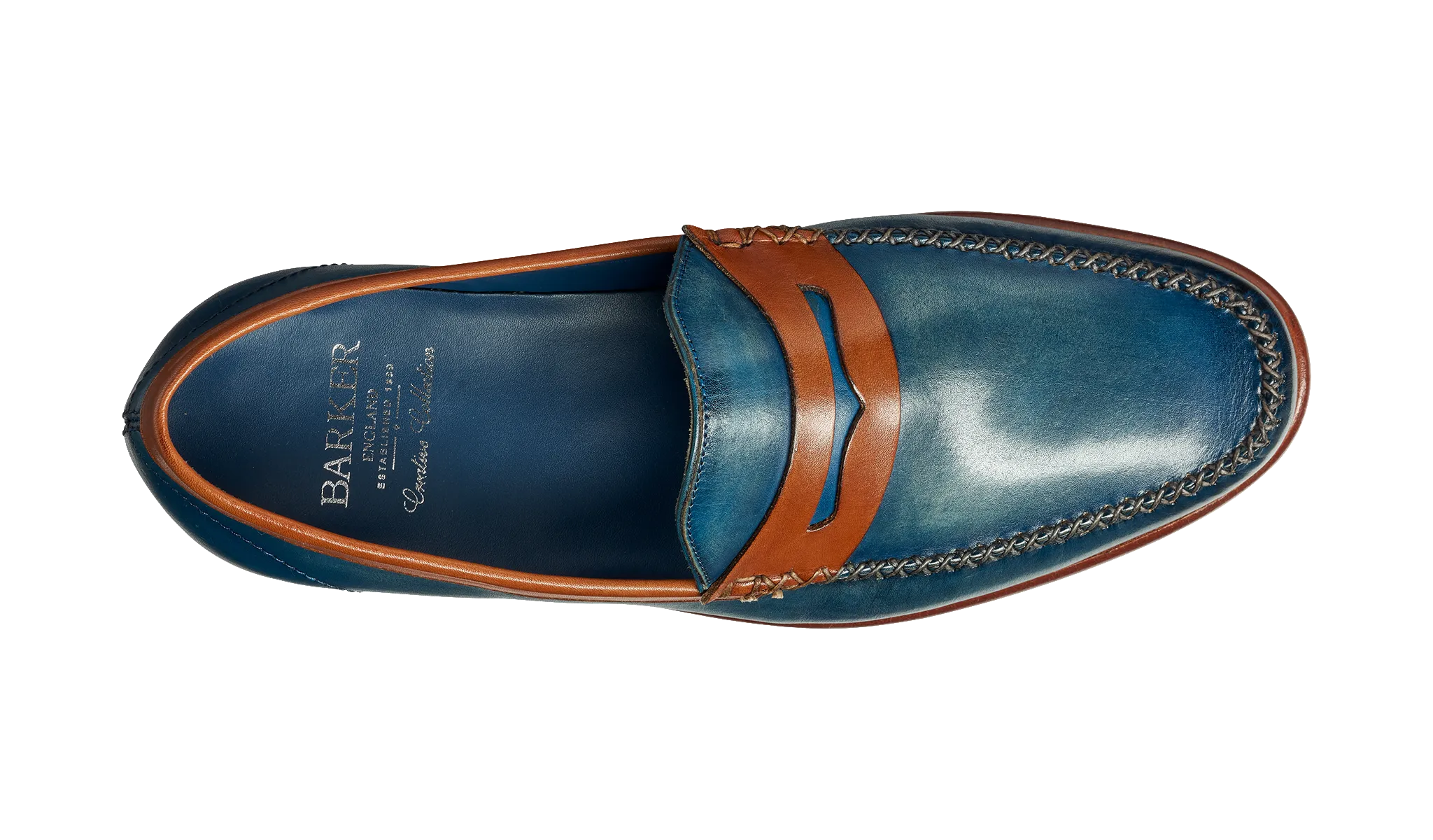 William - Blue Wash / Rosewood Collar / Brown Saddle
