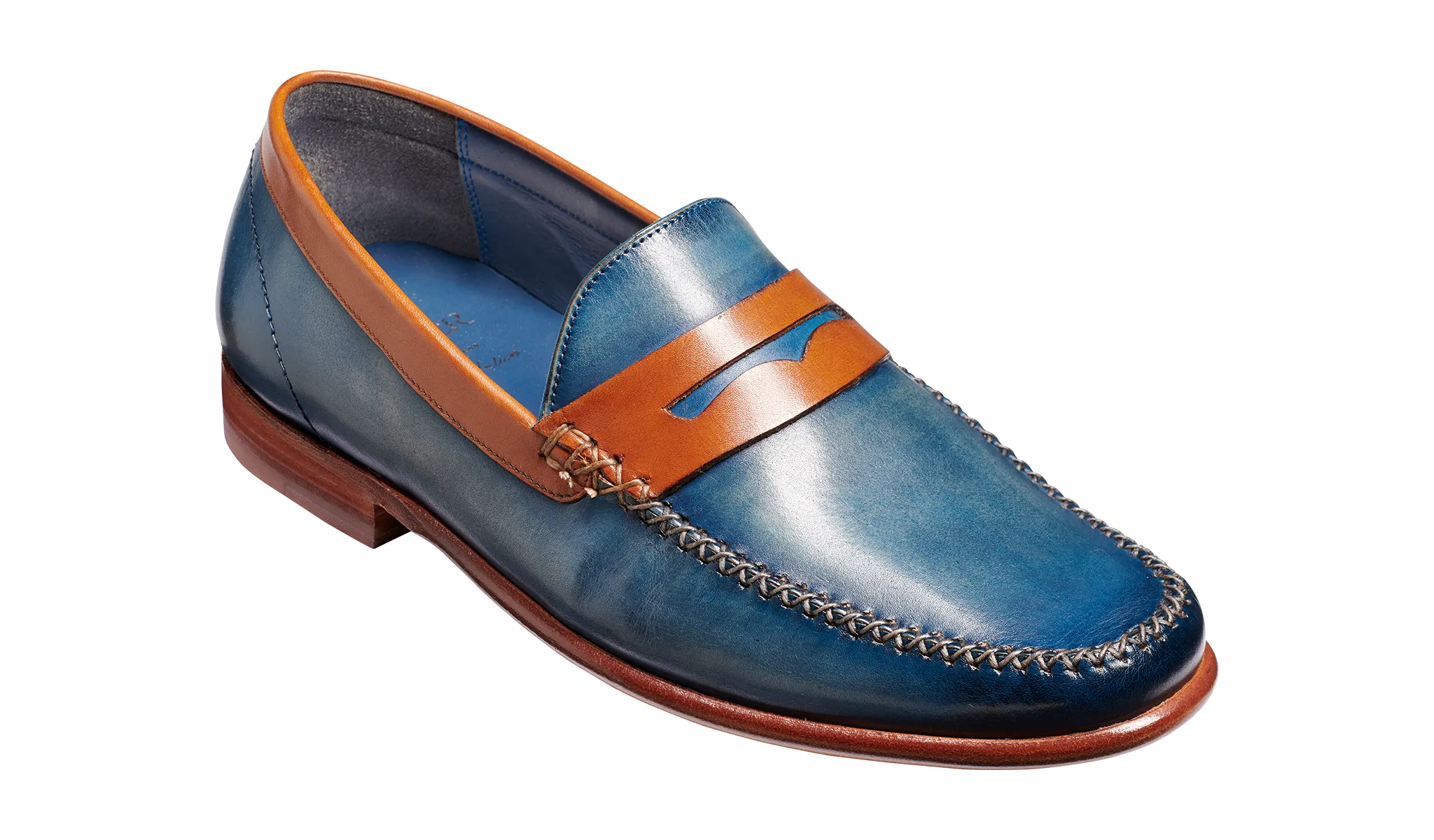 William - Blue Wash / Rosewood Collar / Brown Saddle