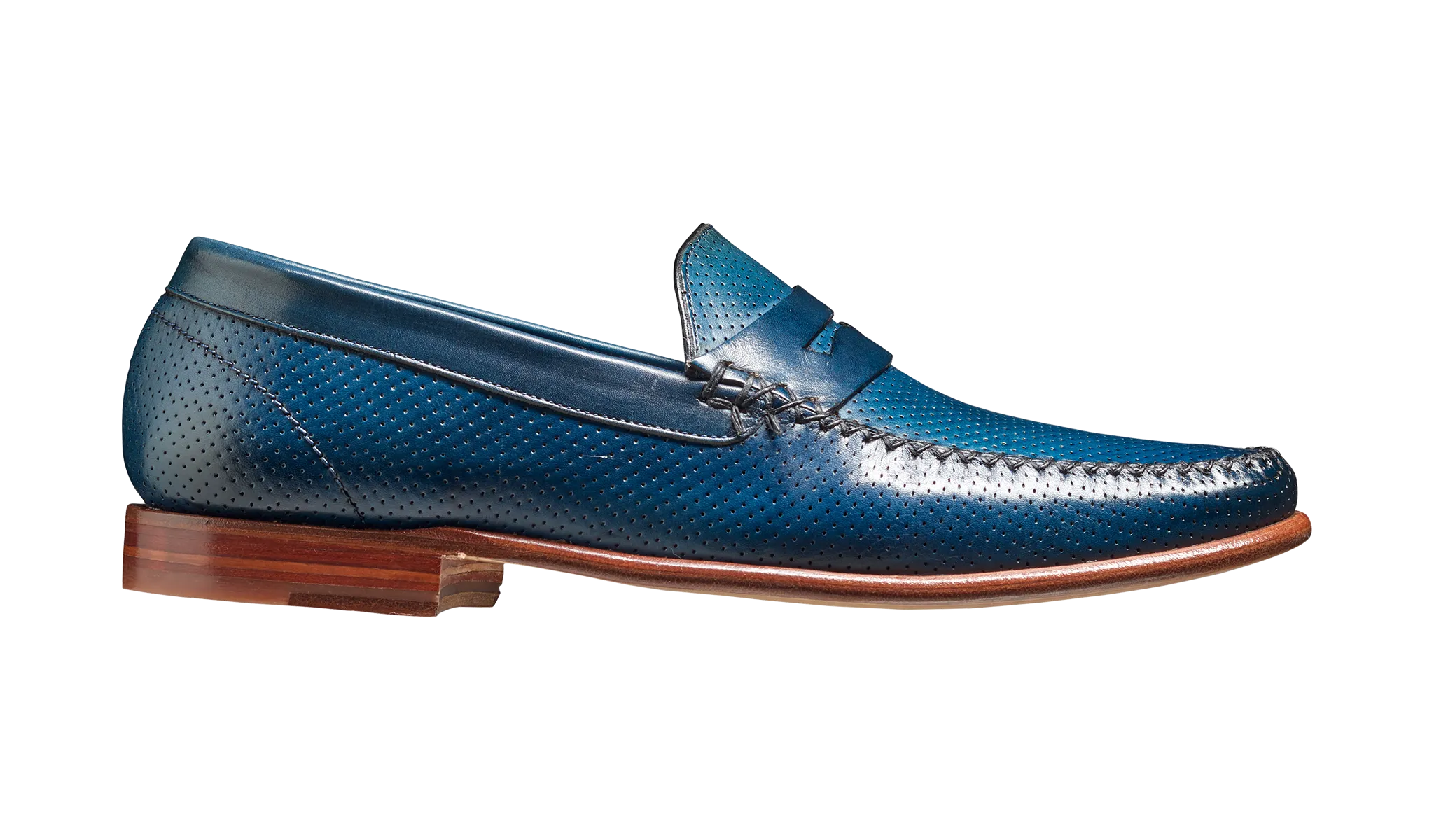 William - Navy Perf Hand Painted / Blue Saddle