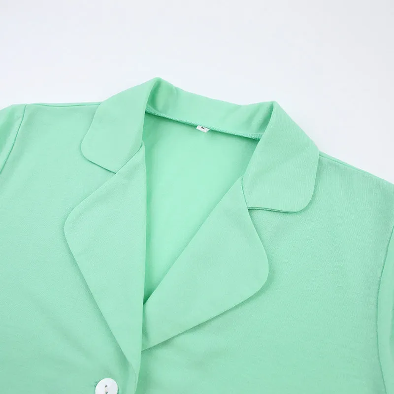 Women Pajamas Set 2 Piece Full Sleeve Trouser Nightwear Cozy Green Pajamas