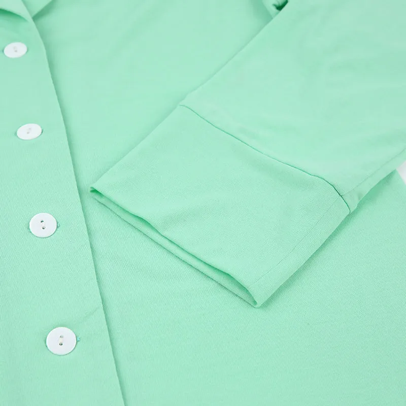 Women Pajamas Set 2 Piece Full Sleeve Trouser Nightwear Cozy Green Pajamas