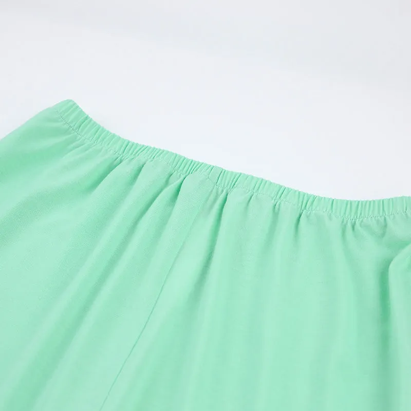 Women Pajamas Set 2 Piece Full Sleeve Trouser Nightwear Cozy Green Pajamas