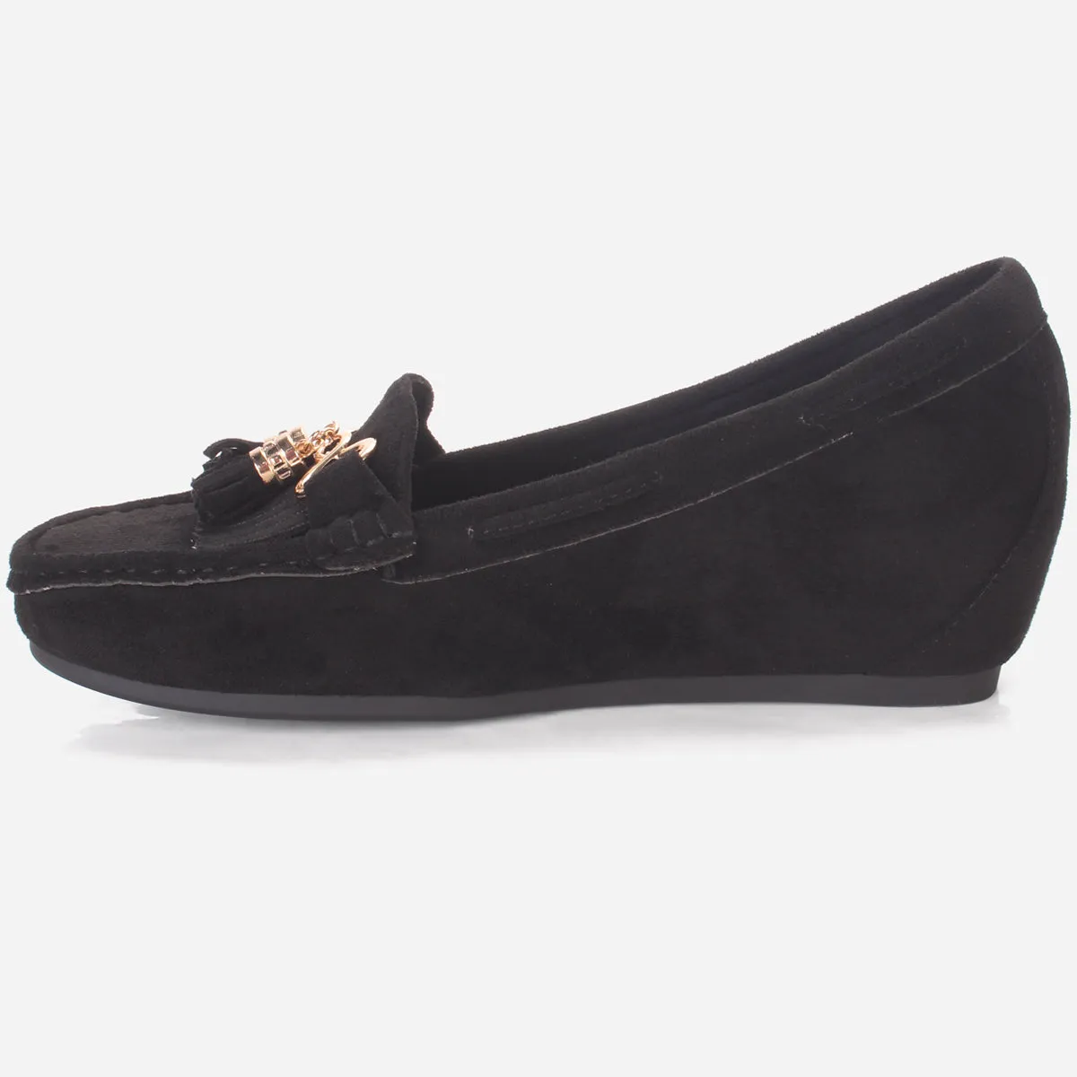 Womens "FIJI" Wedge Comfy Slide In Moccasins