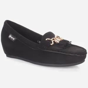 Womens "FIJI" Wedge Comfy Slide In Moccasins