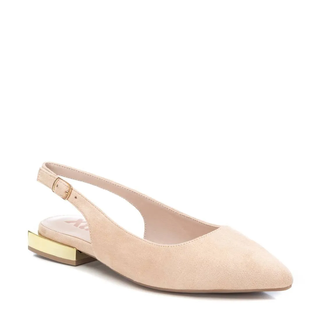 Women's Slingback Suede Flats By XTI, 14106504 Beige