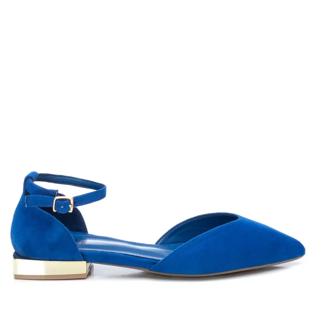 Women's Suede Pointy Toe Ballet Flats By XTI_141426_Bright Blue