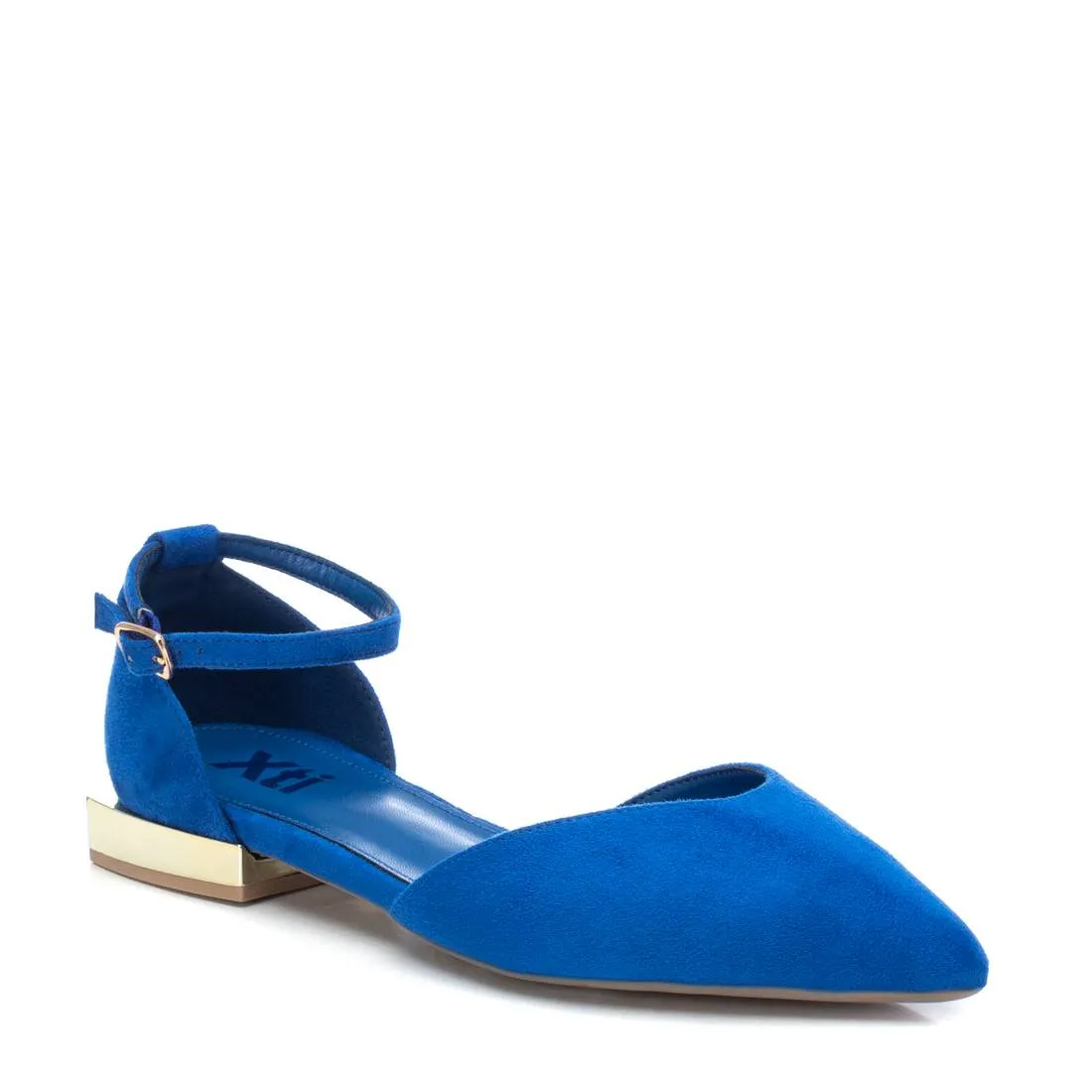 Women's Suede Pointy Toe Ballet Flats By XTI_141426_Bright Blue