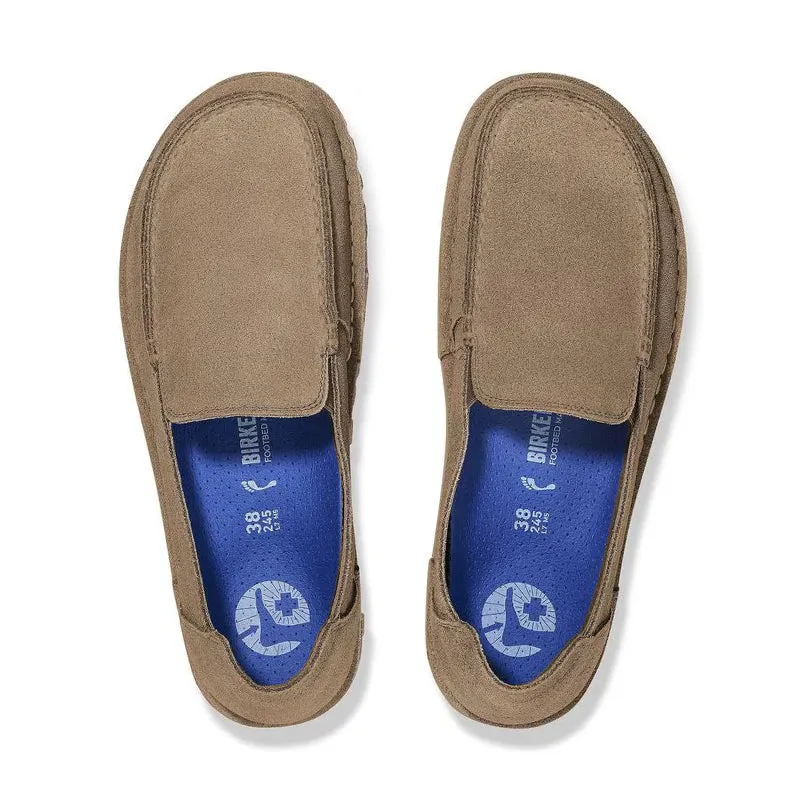 Women's Utti Deep Blue Narrow Gray Taupe Suede