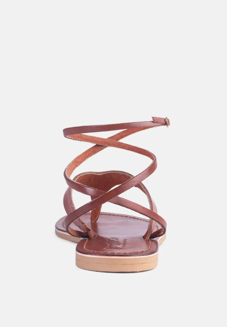 Wrap-Up Tie Around Flat Sandals By Ruw