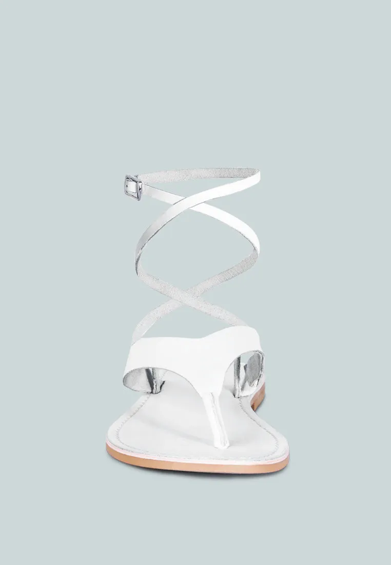 Wrap-Up Tie Around Flat Sandals By Ruw