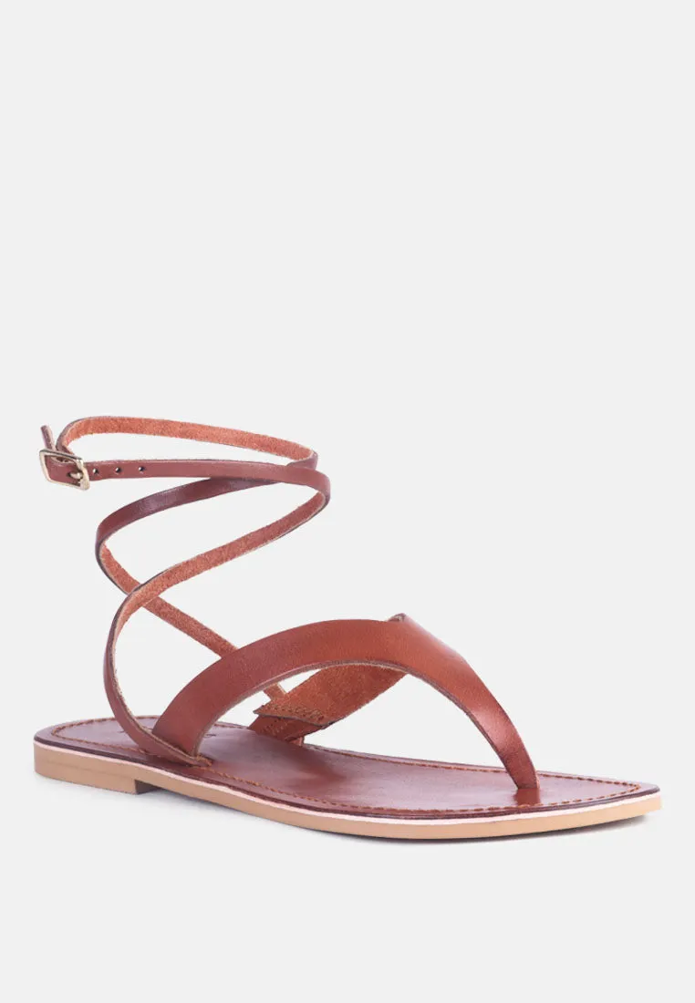 Wrap-Up Tie Around Flat Sandals By Ruw