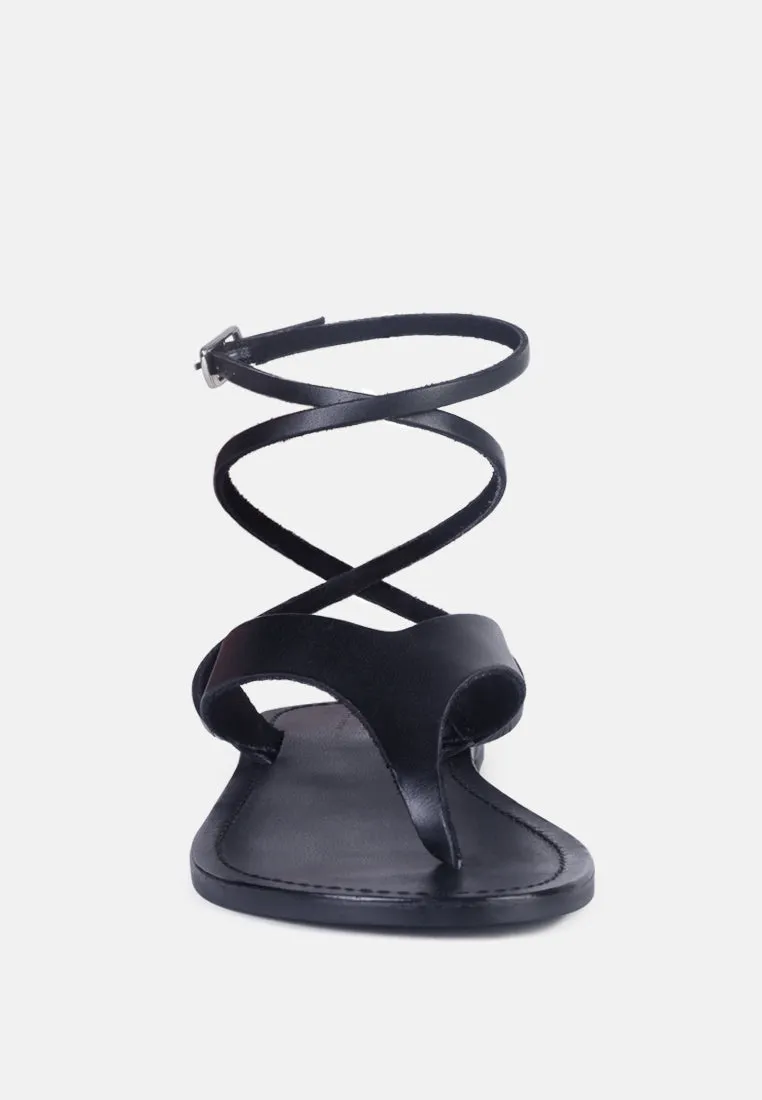 Wrap-Up Tie Around Flat Sandals By Ruw