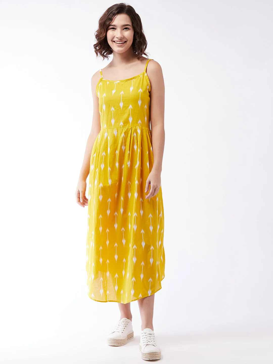 Yellow Arrow Strappy Kurta For Teens