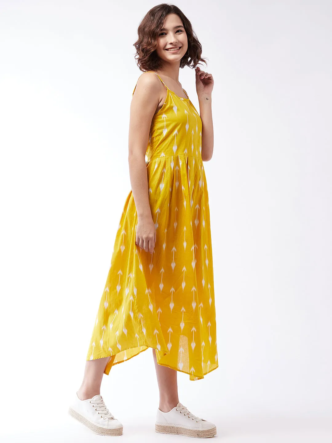 Yellow Arrow Strappy Kurta For Teens