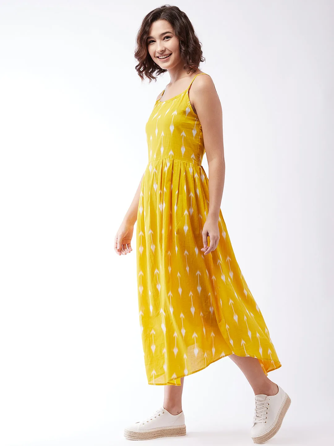 Yellow Arrow Strappy Kurta For Teens